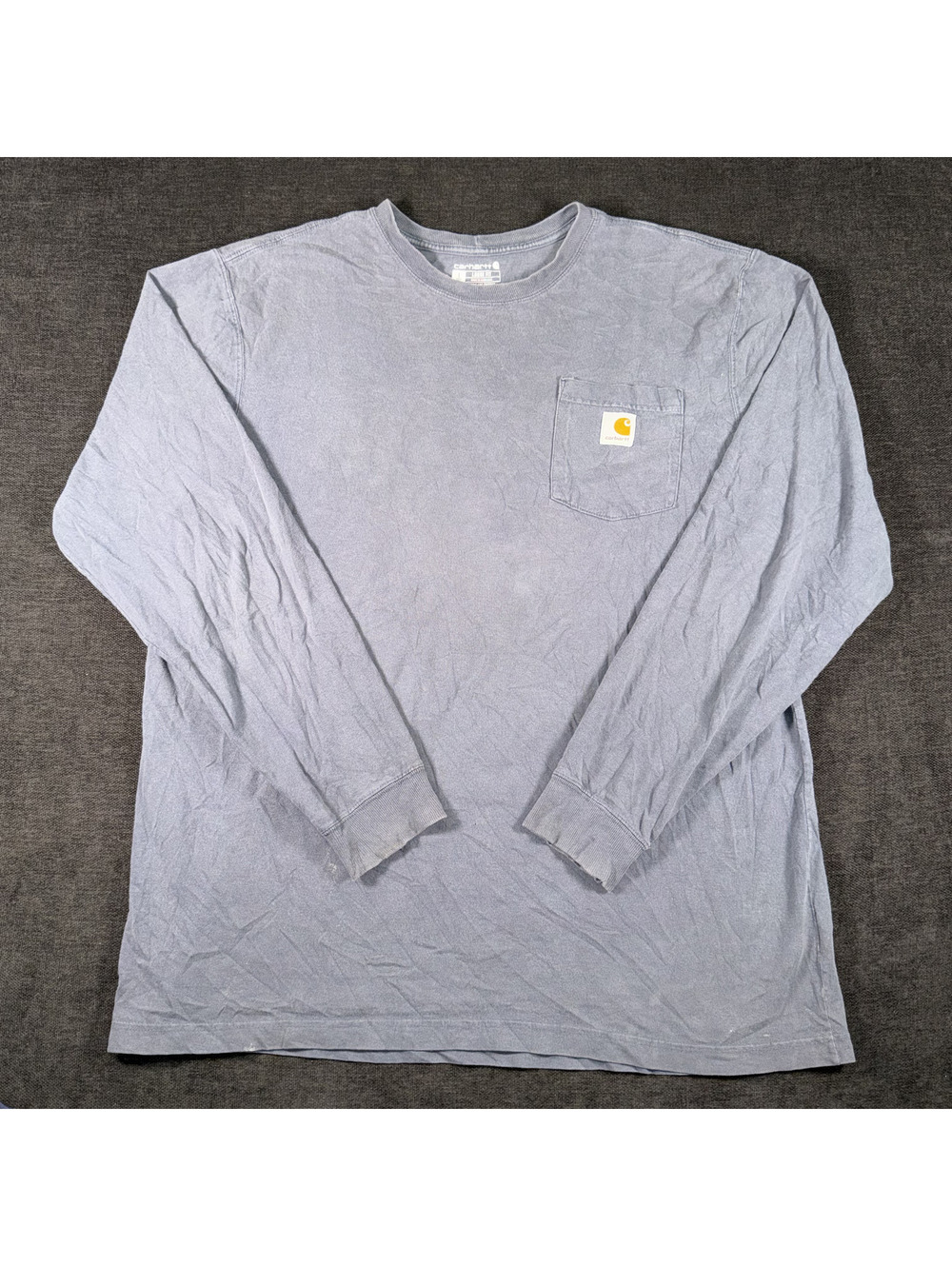 Carhartt Long Sleeve Pocket T-Shirt in Faded Blue, Size L Tall